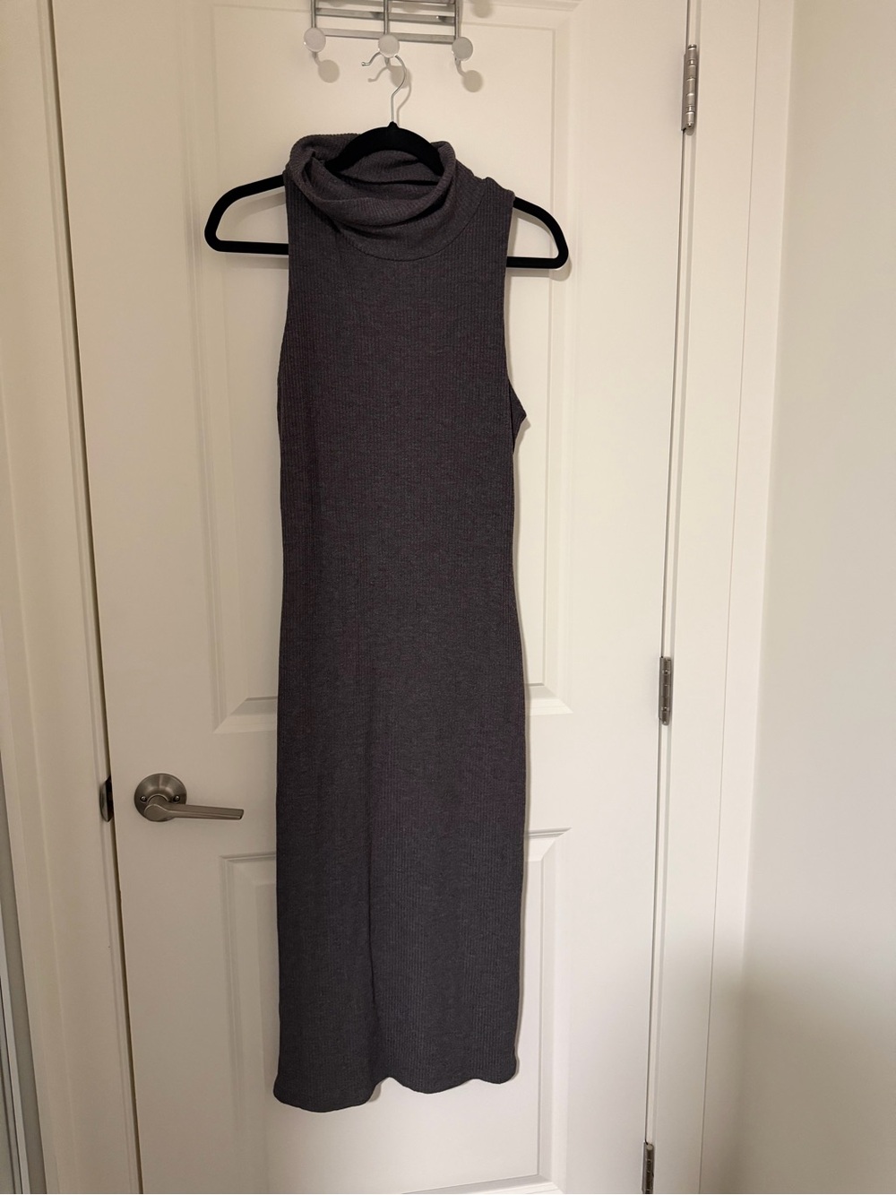 Jolie Sleeveless Turtleneck Maxi Dress - Charcoal Gray